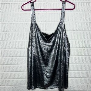 Lane Bryant Silver Metallic Tank Top